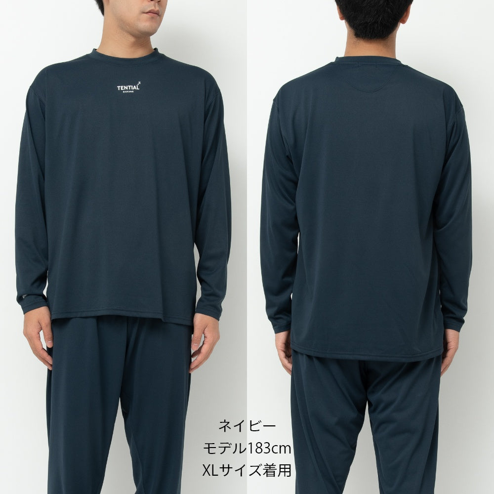 Tシャツ トップス ロングスリーブ ウェルネス 部屋着 休養 快眠 ルームウェア パジャマ ナイトウェア おうちケア おうち時間 ぐっすり 着心地