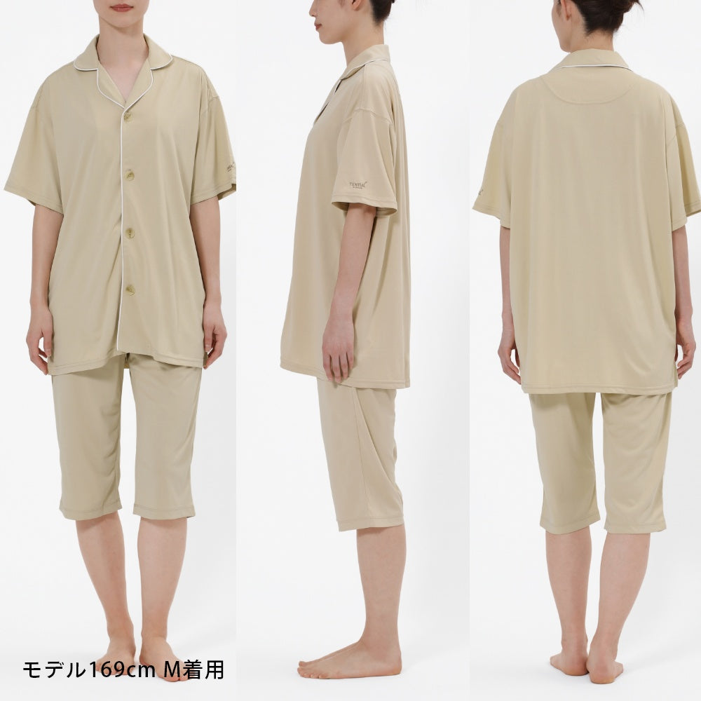 Pajamas 前あき ハーフパンツ 半ズボン 部屋着 ルームウェア 男女兼用 ぐっすり 着心地 質の良い睡眠 快適 快眠