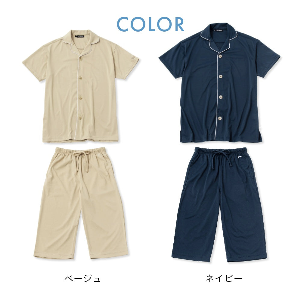 Pajamas 前あき ハーフパンツ 半ズボン 部屋着 ルームウェア 男女兼用 ぐっすり 着心地 質の良い睡眠 快適 快眠