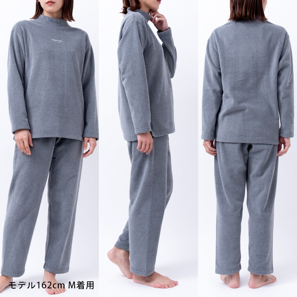 長袖 ロングスリーブ モックネック 長ズボン ロングパンツ ルームウェア パジャマ ナイトウェア