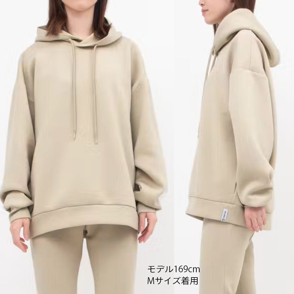 デスクワーク プルオーバー スウェット スエット ウェルネス ウェア カジュアル 男女兼用 秋 秋服 冬 冬服 パーカー メンズ レディース トップス 疲労軽減 ベージュ ブラック 快適 回復 着心地 コンディショニング 外出時 着心地 リモートワーク 長袖 おしゃれ リカバリー