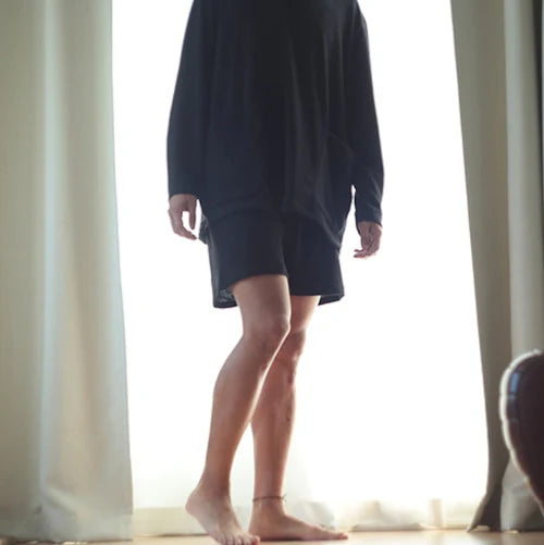 Pile Long sleeve set up Ver 3.0 ルームウェア セット ユニセックス 2024年モデル / Black