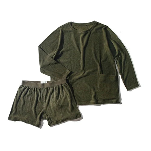 Pile Long sleeve set up Ver 3.0 ルームウェア セット ユニセックス 2024年モデル / Olive