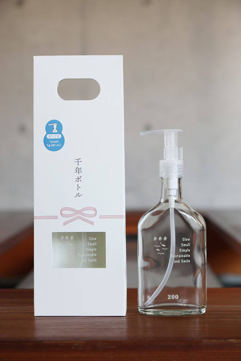 がんこ本舗 千年ボトル ポンプ式（200g用 空ガラス瓶）