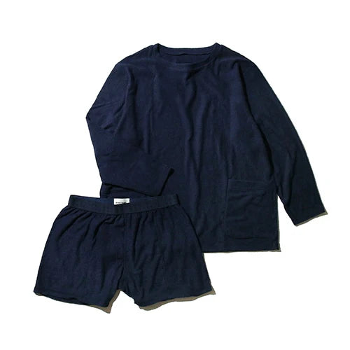 Pile Long sleeve set up Ver 3.0 ルームウェア セット ユニセックス 2024年モデル / Navy Blue