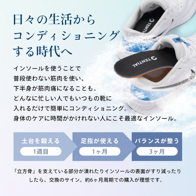 衝撃吸収 立ち仕事 スニーカー 中敷き ウェルネス 体幹 整える INSOLE standard アーチサポート トレーニング 浮き指