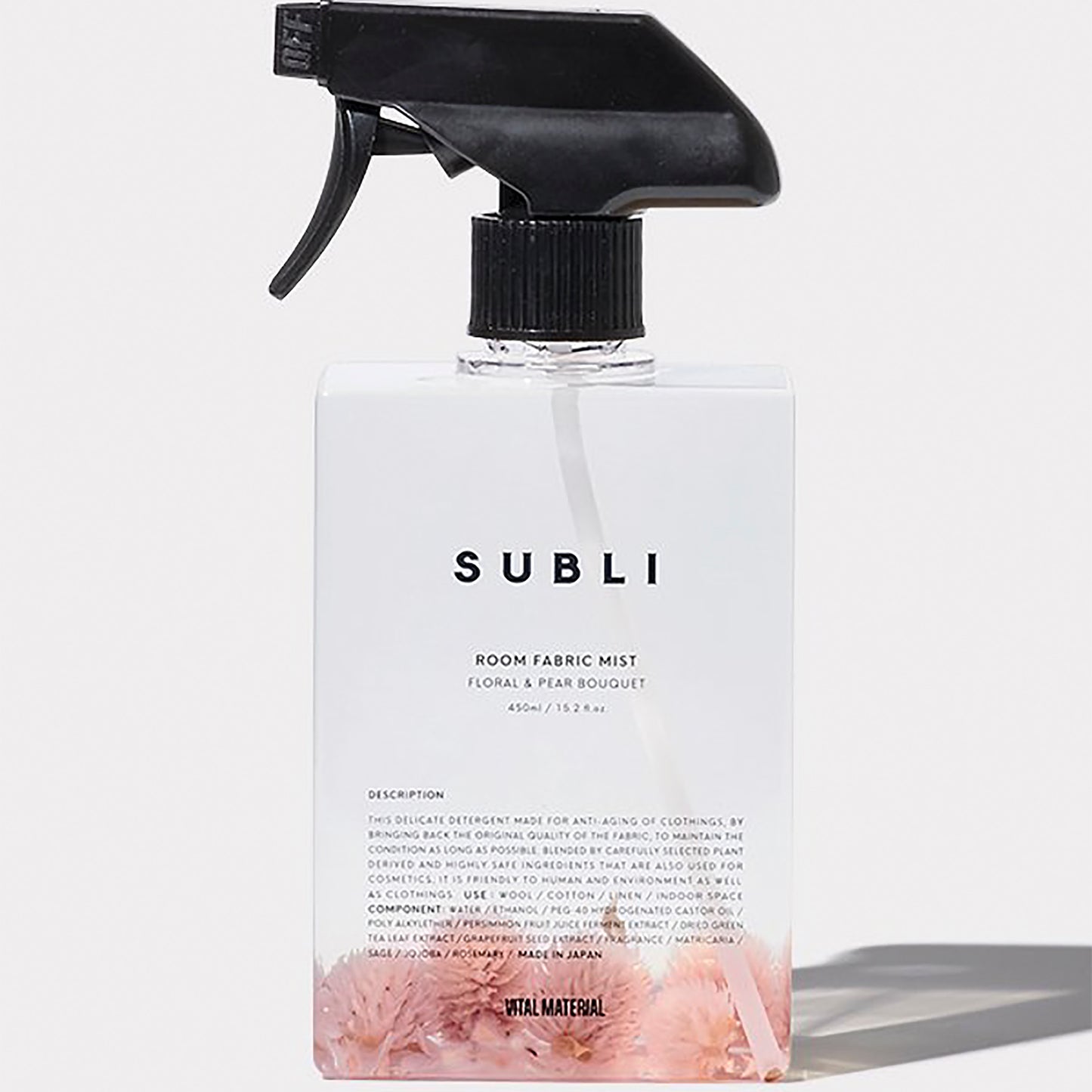 ルーム&ファブリックミスト フローラル&ペアブーケ 450ml SUBLI / サブリ  VITAL MATERIAL